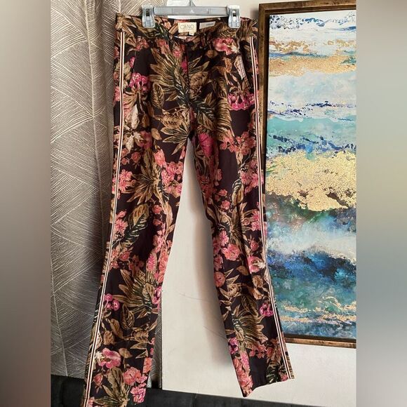 CH|NO by Anthropologie Relaxed Floral Pants Multicolored Pockets Sz 27 - Picture 5 of 17